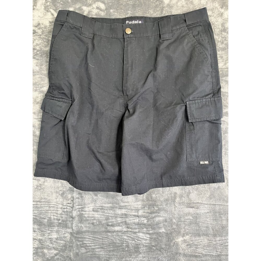 Pudala Mens BlUE Cargo Shorts With Pockets Size 40 Durable